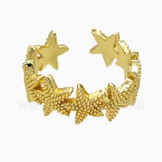 Copper Ring Pave Zircon, Gold Plated