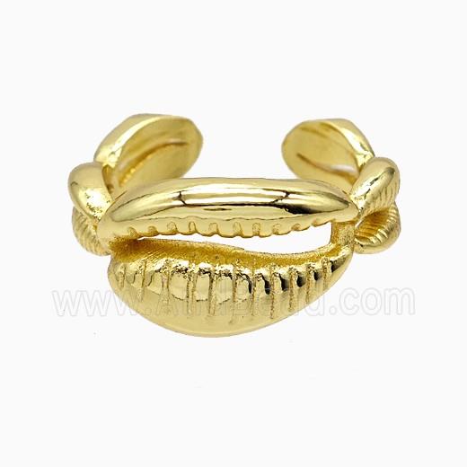 Copper Ring Pave Zircon, Gold Plated