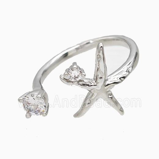 Copper Ring Pave Zircon, Gold Plated