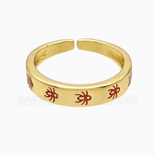 Copper Ring Pave Zircon, Gold Plated