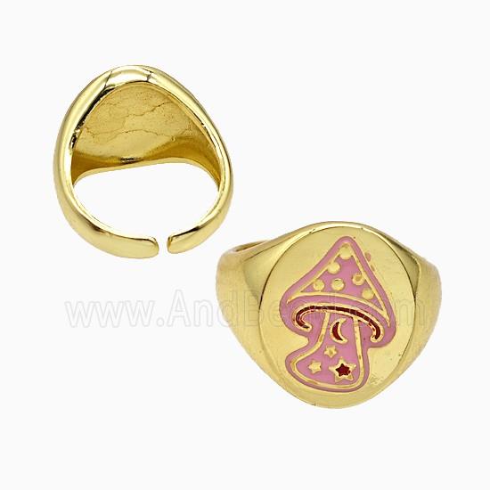 Copper Ring Pave Zircon, Gold Plated