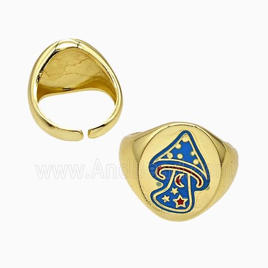 Copper Ring Pave Zircon, Gold Plated