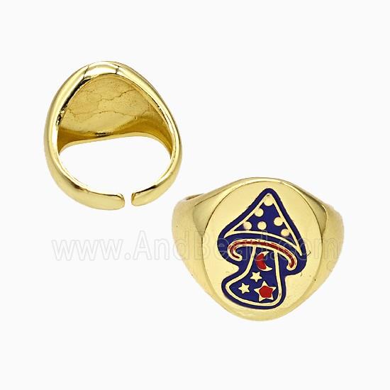 Copper Ring Pave Zircon, Gold Plated