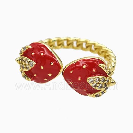 Copper Ring Pave Zircon, Gold Plated