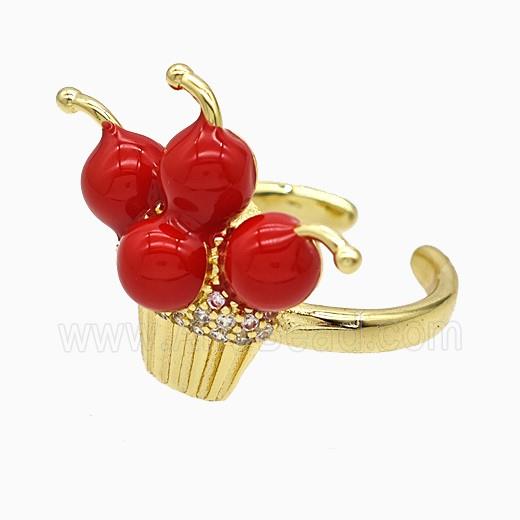 Copper Ring Pave Zircon, Gold Plated