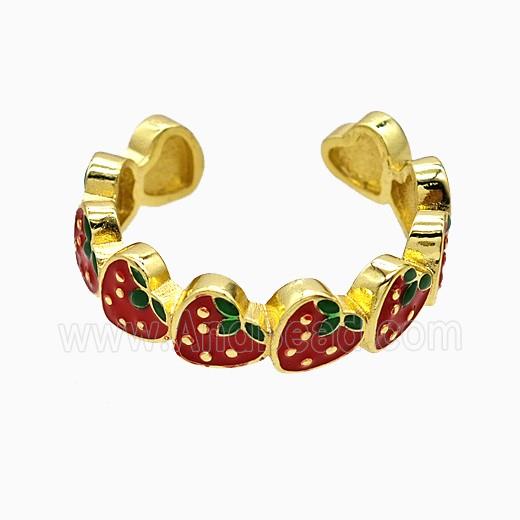 Copper Ring Pave Zircon, Gold Plated