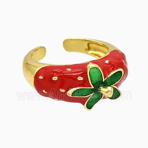 Copper Ring Pave Zircon, Gold Plated