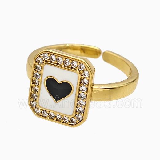 Copper Ring Pave Zircon, Gold Plated