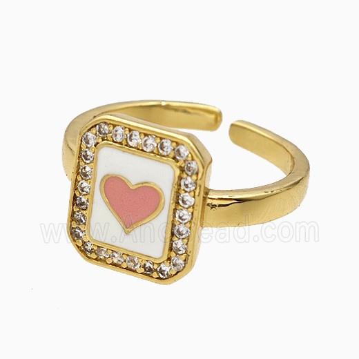 Copper Ring Pave Zircon, Gold Plated