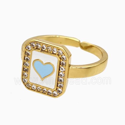 Copper Ring Pave Zircon, Gold Plated