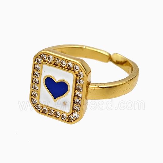 Copper Ring Pave Zircon, Gold Plated