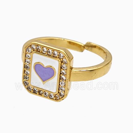 Copper Ring Pave Zircon, Gold Plated