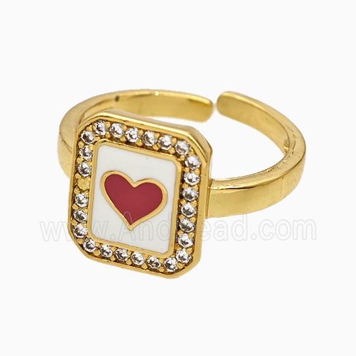 Copper Ring Pave Zircon, Gold Plated