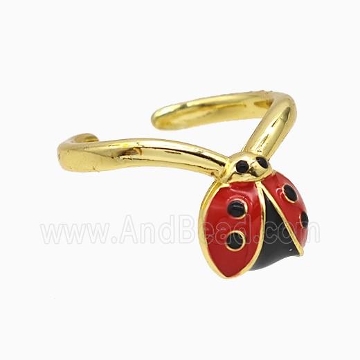 Copper Ring Pave Zircon, Gold Plated