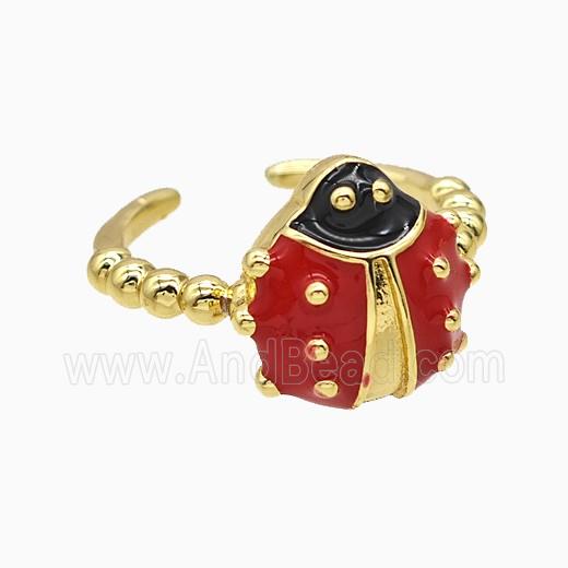 Copper Ring Pave Zircon, Gold Plated
