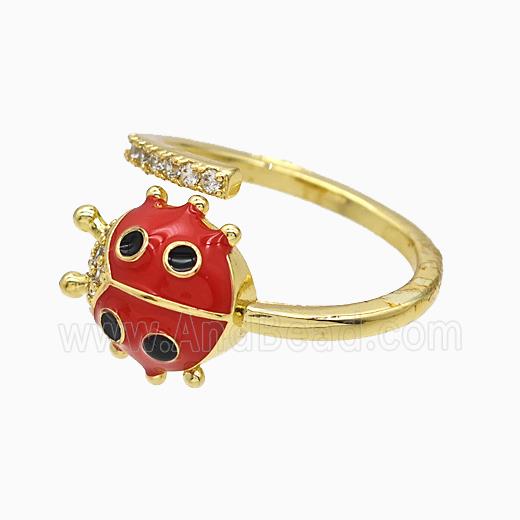 Copper Ring Pave Zircon, Gold Plated