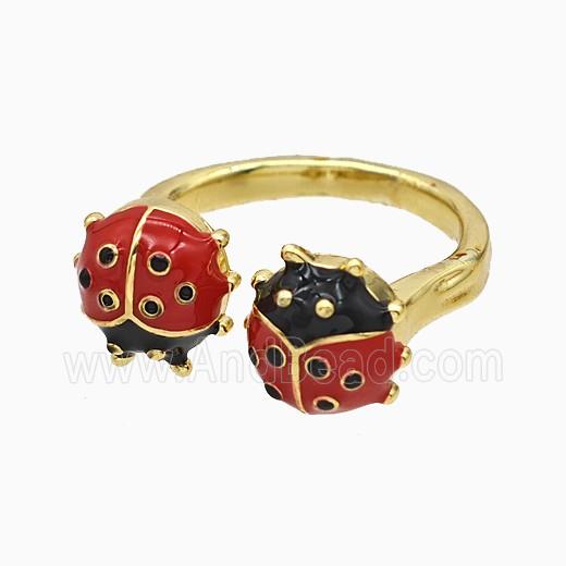 Copper Ring Pave Zircon, Gold Plated