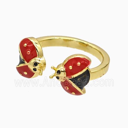 Copper Ring Pave Zircon, Gold Plated