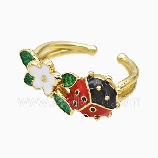 Copper Ring Pave Zircon, Gold Plated