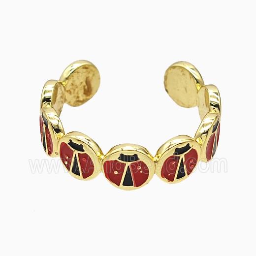 Copper Ring Pave Zircon, Gold Plated