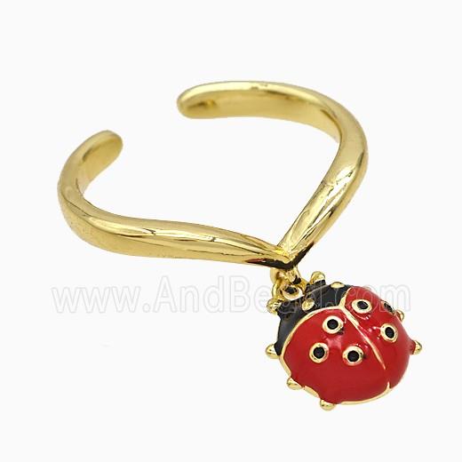 Copper Ring Pave Zircon, Gold Plated