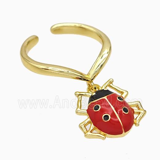 Copper Ring Pave Zircon, Gold Plated