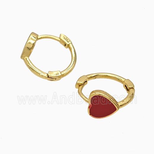 Copper Earring Pave Zircon, Gold Plated