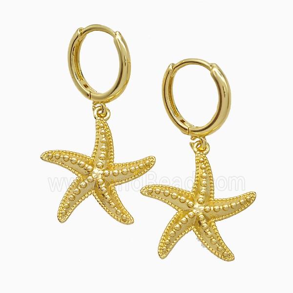 Copper Earring Pave Zircon, Gold Plated