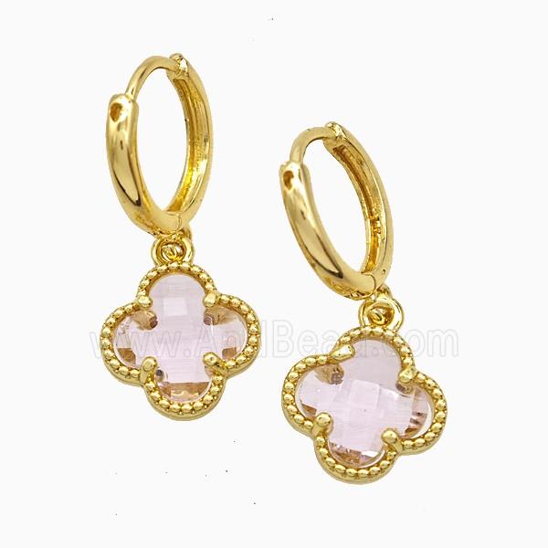 Copper Earring Pave Zircon, Gold Plated