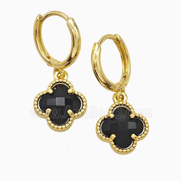 Copper Earring Pave Zircon, Gold Plated