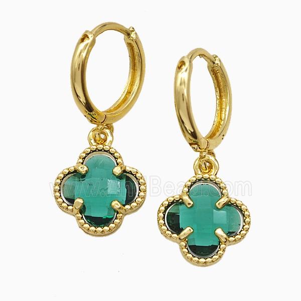 Copper Earring Pave Zircon, Gold Plated