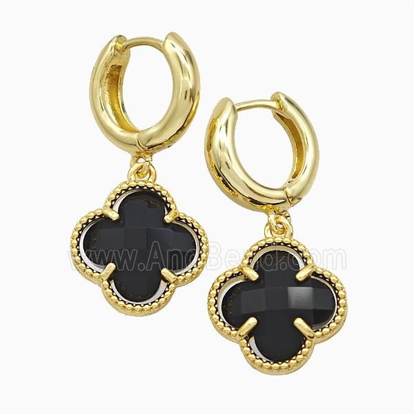 Copper Earring Pave Zircon, Gold Plated