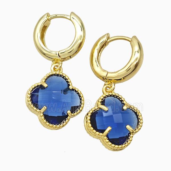 Copper Earring Pave Zircon, Gold Plated