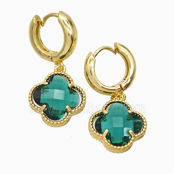 Copper Earring Pave Zircon, Gold Plated