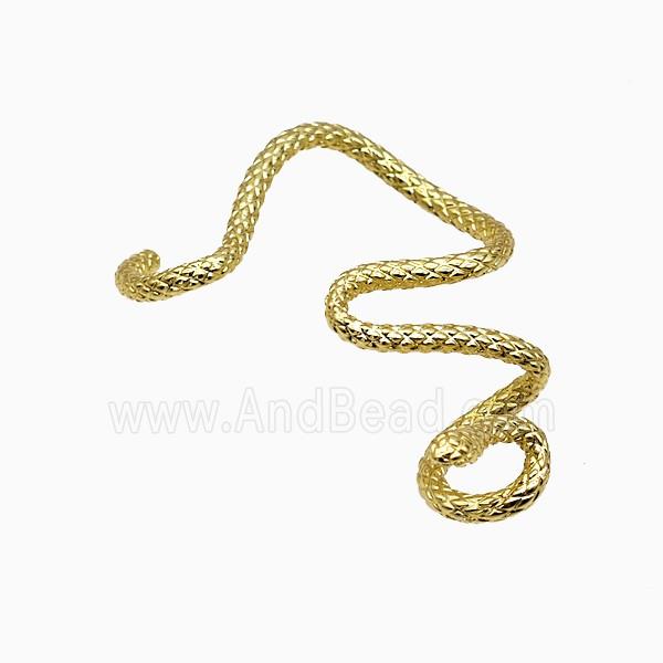 Copper Snake Clip Earrings Gold Plated