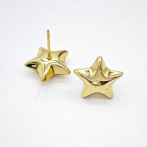 Copper Star Stud Earrings Gold Plated