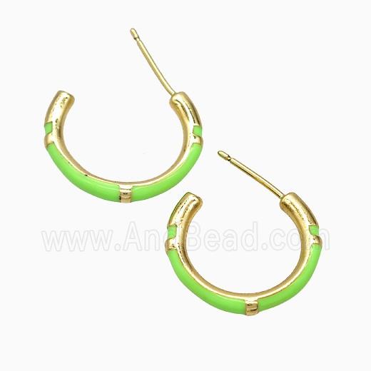 Copper Earring Pave Zircon, Gold Plated