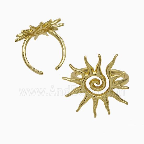 Copper Earring Pave Zircon, Gold Plated