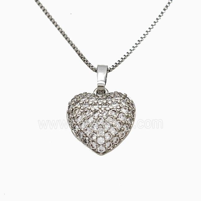 Copper Necklace Pave Zircon, Gold Plated