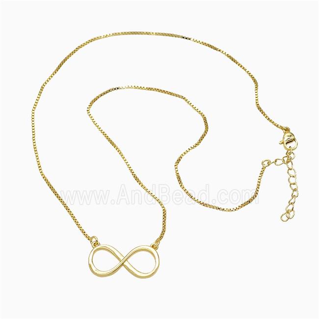 Copper Infinity Necklace Gold Plated