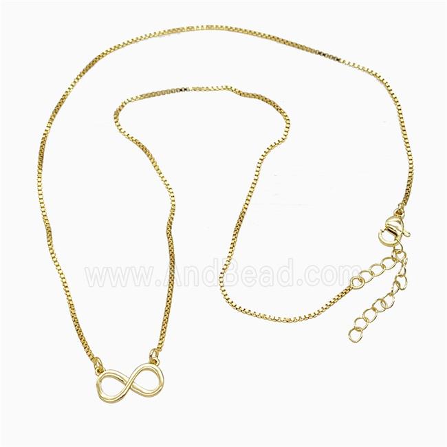 Copper Infinity Necklace Gold Plated