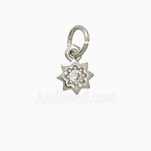 Copper Star Pendant Pave Zirconia Platinum Plated