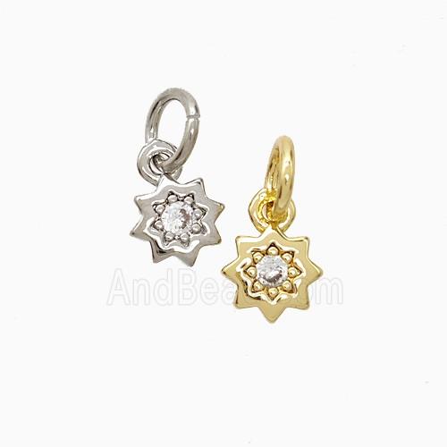 Copper Pendant Pave Zircon, Gold Plated