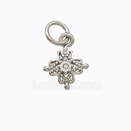 Copper Pendant Pave Zircon, Gold Plated