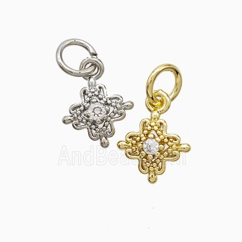 Copper Pendant Pave Zircon, Gold Plated