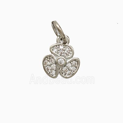 Copper Pendant Pave Zircon, Gold Plated