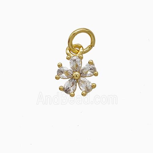 Copper Pendant Pave Zircon, Gold Plated