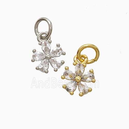 Copper Pendant Pave Zircon, Gold Plated