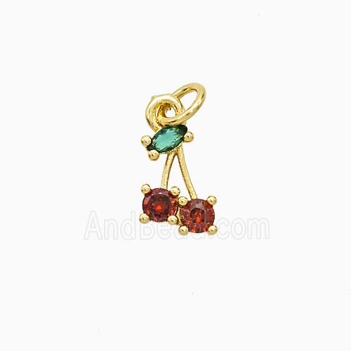 Copper Pendant Pave Zircon, Gold Plated