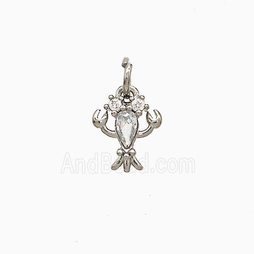 Copper Pendant Pave Zircon, Gold Plated